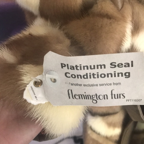 Flemington furs coat jacket 2 tone mink leather inserts never worn S/M - Picture 4 of 17